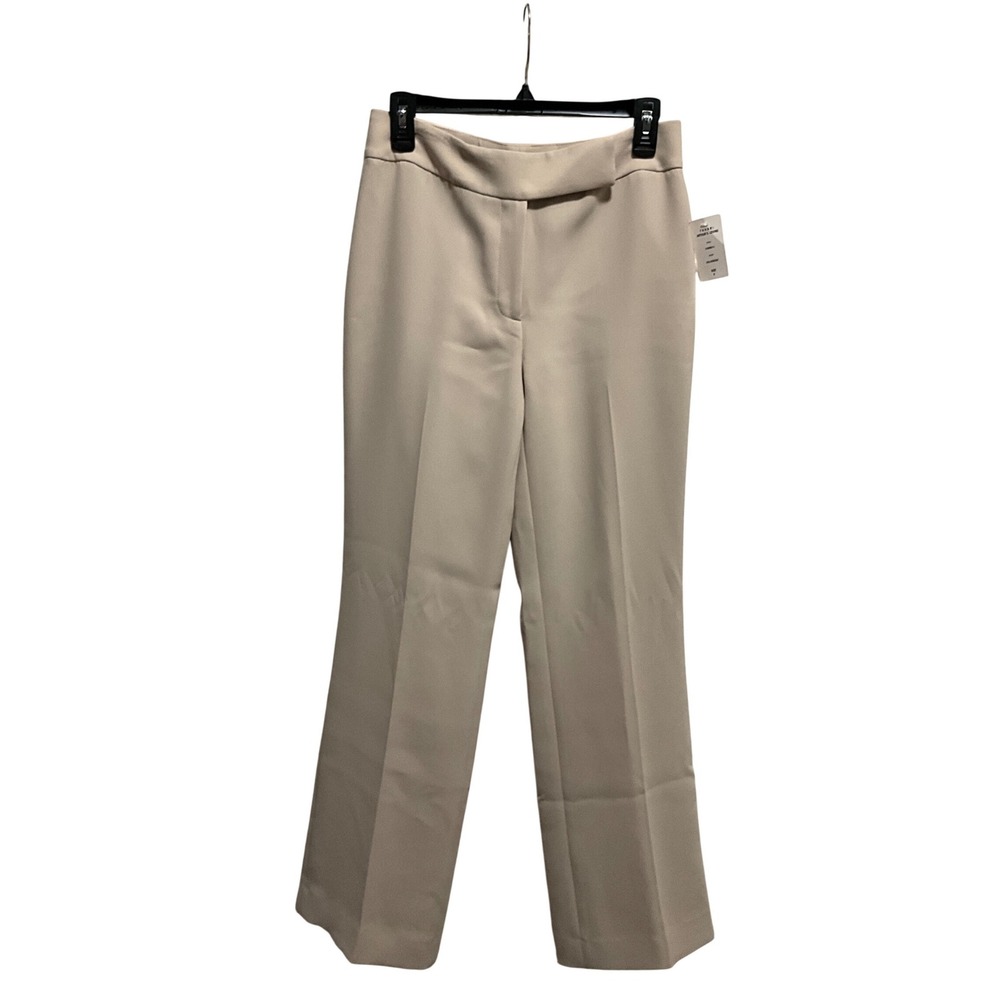 Tahari‎ Arthur Levine Goldbridge Beige Wide Leg Dress Pants Women's Size 6